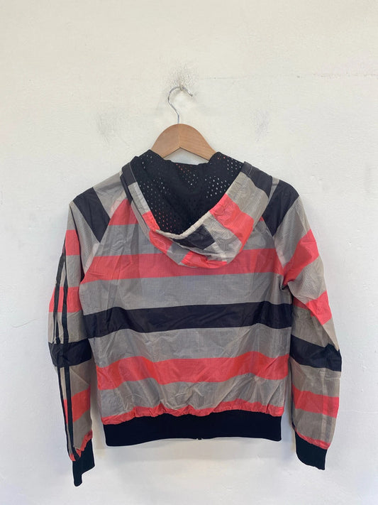 Adidas Neo Sporty Red Grey & Black Stripe Jacket Size XS GK002