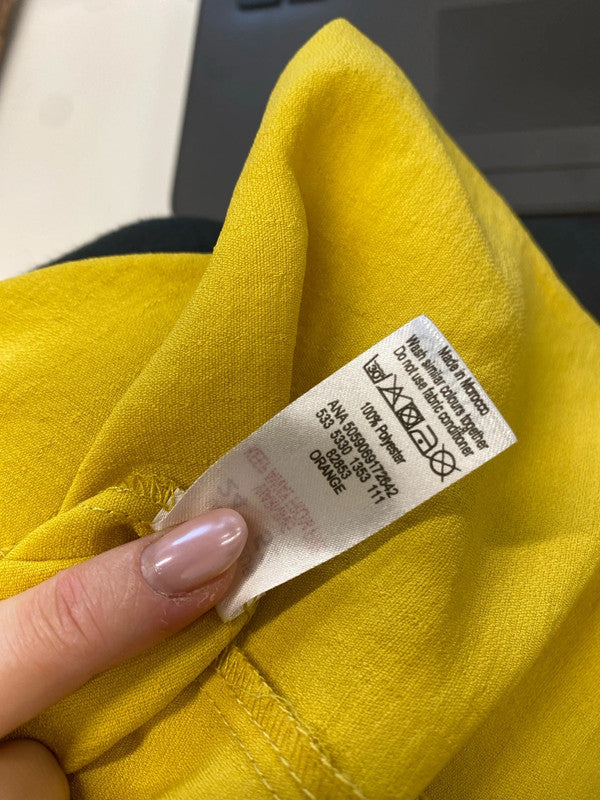 Stunning George yellow side buckle slip dress v neck UK 24 NC001