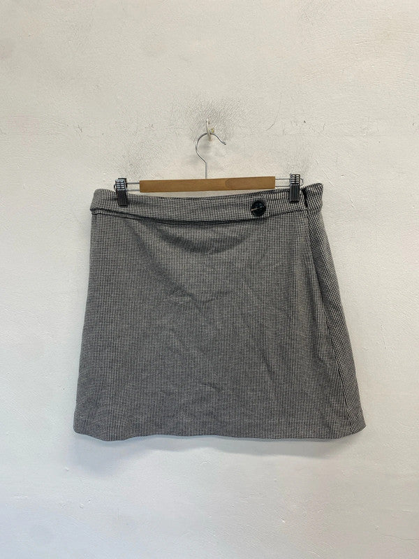 Gorgeous tu houndstooth skirt black white mini UK 16 LB010