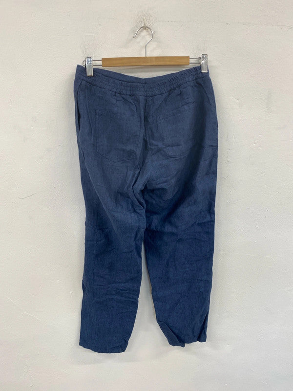 Boden Boho Navy Linen Trousers UK 10L MM005