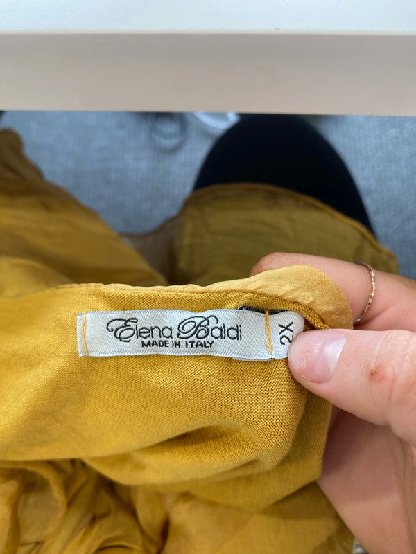 Fun and flirty Elena Baldi silk blend overlay dolman sleeve blouse uk 16 NC001