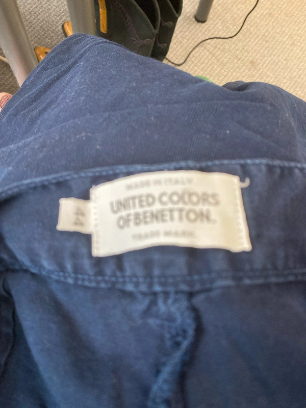 Fabulous Navy wide leg vintage shorts by United Colour of Benneton UK6/8 MM005