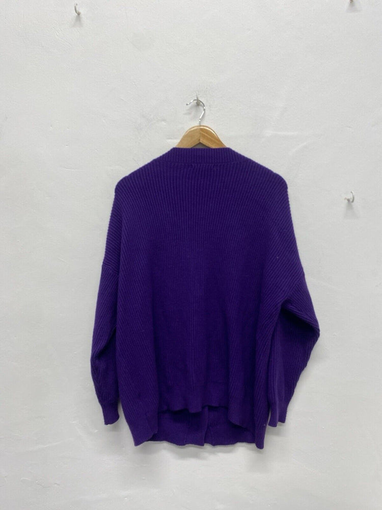 Olivia Rubin Mika Purple Rainbow Button Cardigan Knit UK L NE001