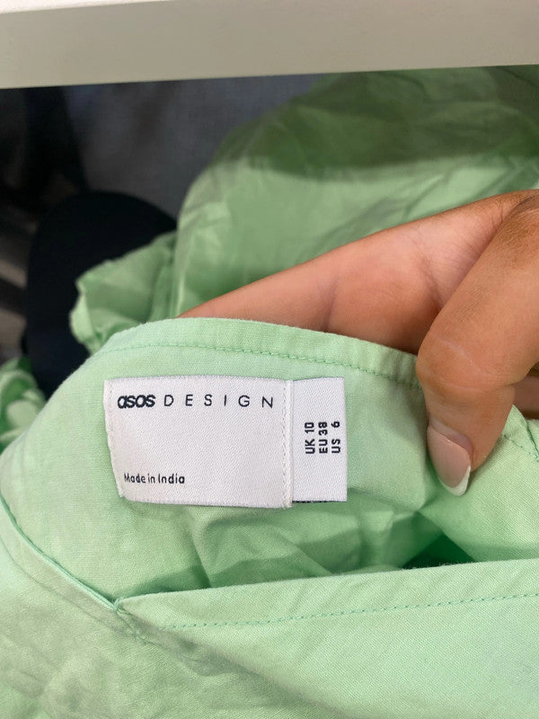 Stunning asos mint green baby doll dress uk 10 KS002