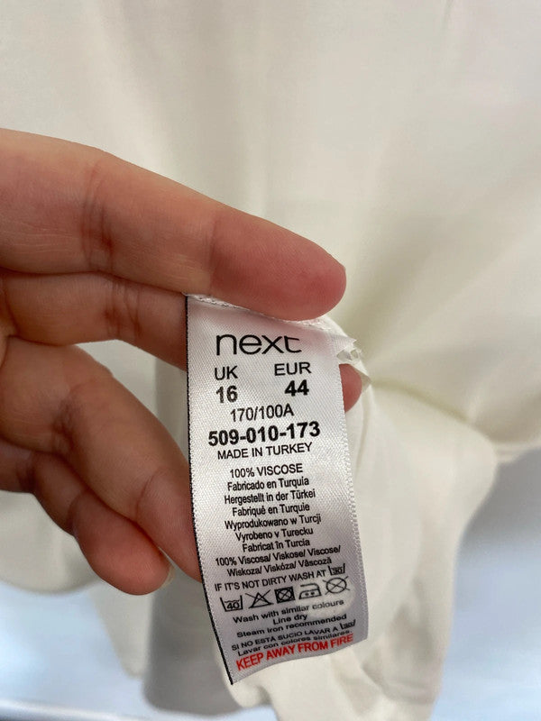 Next Elegant Ivory Rhinestone Detail Blouse UK 16 WS001