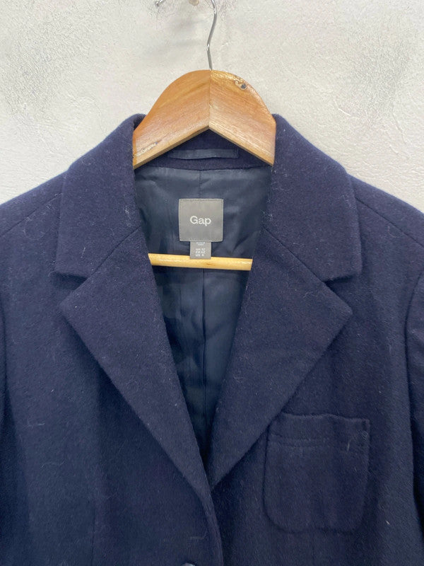Lovely gap navy wool blend blazer UK 12 AO001