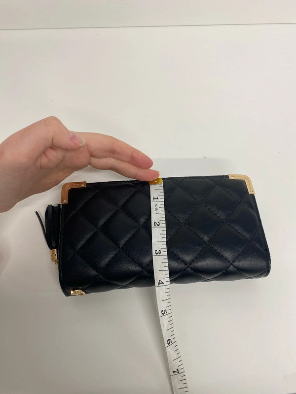 Angela Elegant Black Puff Quilt Faux Leather Purse KM005