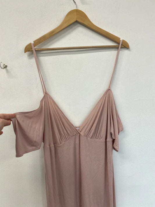 Asos Fabulous Rose Pink Maternity Cold Shoulder Dress UK 10 JB005