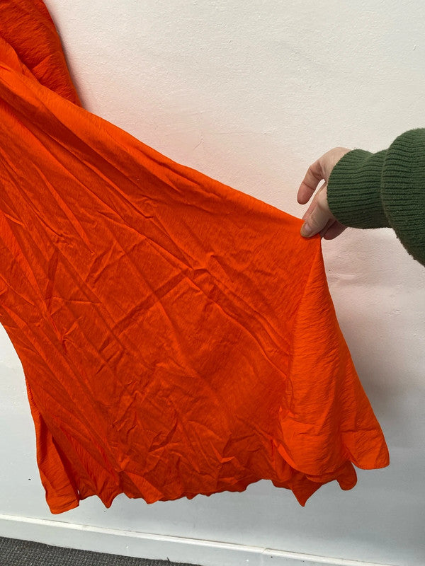 Fabulous George Bright tangerine orange midi occasion dress Uk16 EC003