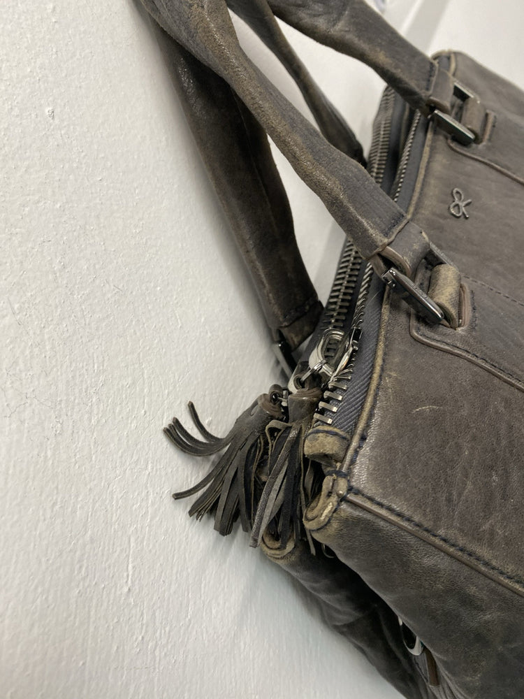 Anya Hindmarch Chocolate Brown Vintage Ebury handbag leather tassle JP001