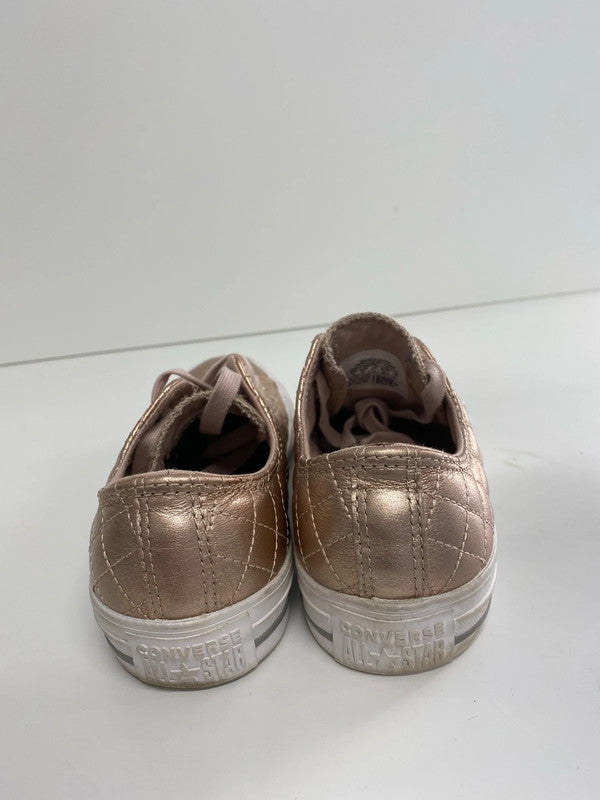 Fabulous Rose Gold converse padded leather trainers Uk4 GW001