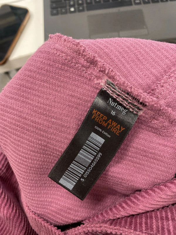 Lovely F&F pink cord mini skirt UK 16 JW002