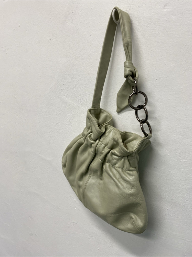 Fabulous super rare Mint Green Furla leather Bag Chain Detail Small SD002