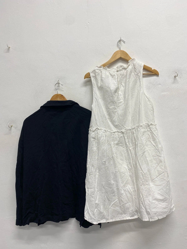 Bundle 45 Topshop black collar top and smock white dress UK S KS002