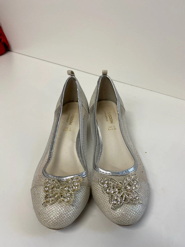 Fabulous Monsoon butterfly embellished party shoes Uk3 JS004