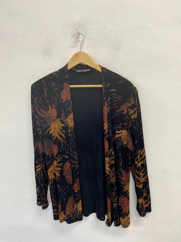 Stunning reflections black brown sparkle cardigan UK M LG006