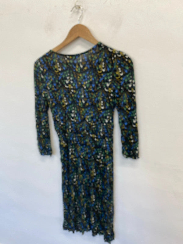 Fabulous Great Plains peacock feather dress UkM jersey LW005