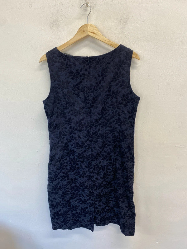 Lovely gallery navy floral pattern midi dress UK 16 MW001