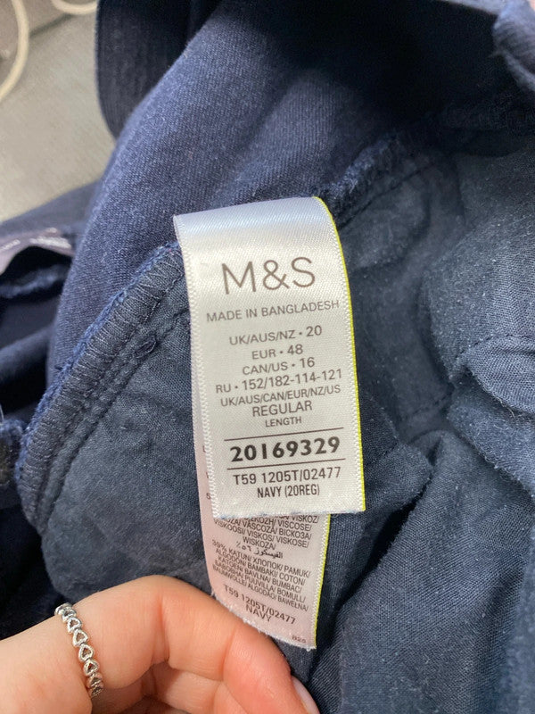 Lovely M&S navy trousers office UK 20 KN002