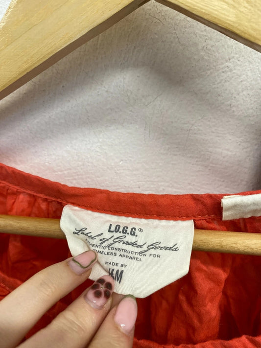 Lovely duo of shirts logg h&m khaki orange UK 6 #8 LK009