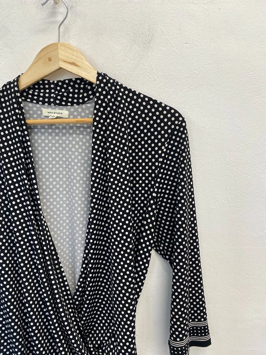 Stunning max studio polka black white low bust UK XL MW001