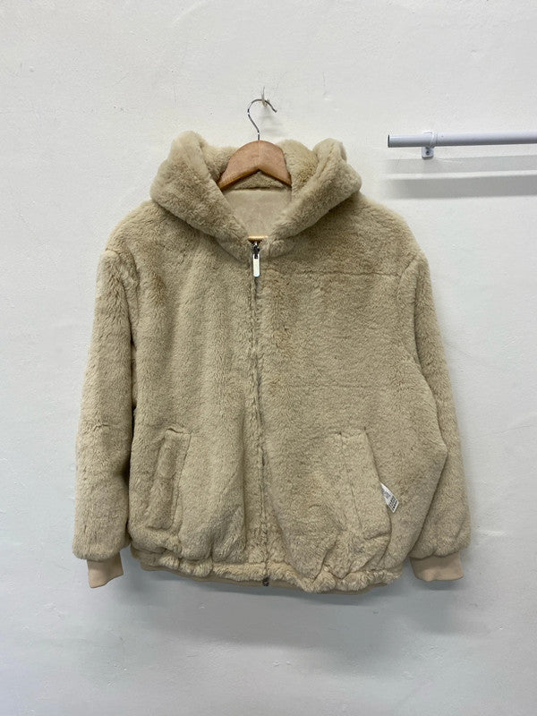 Fabulous Reversible faux fur cream Zara bomber UkXS SD002