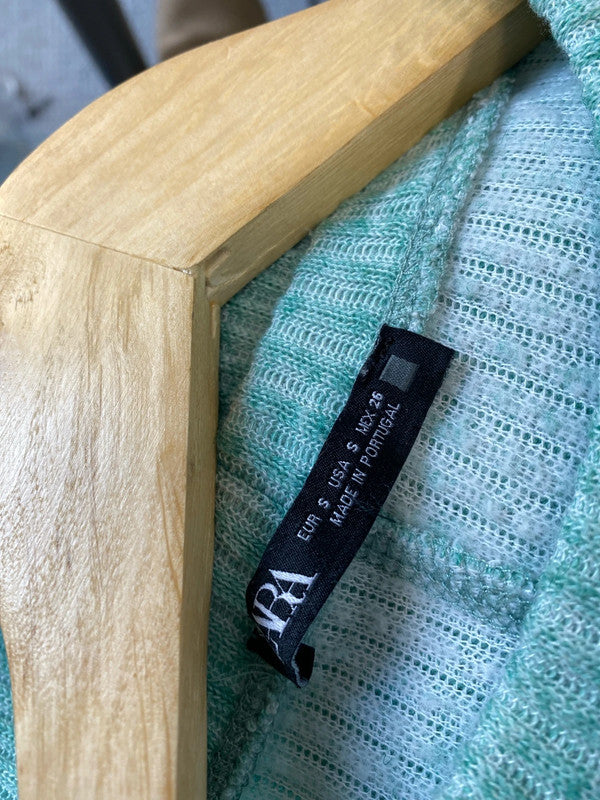 Fabulous Zara Ribbed midi jumper dress UkS mint green MB001