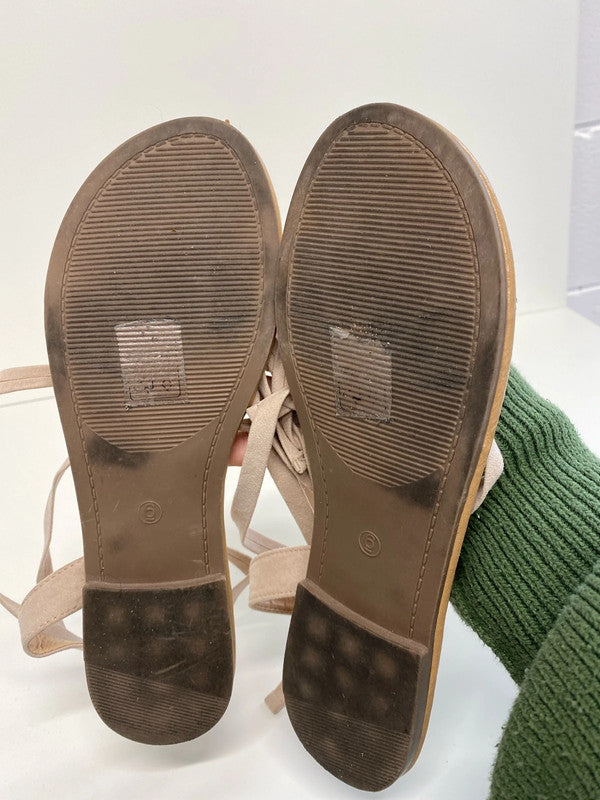 Fabulous ASOS nude gladiator flat sandals boho sparkles UK6 JB001