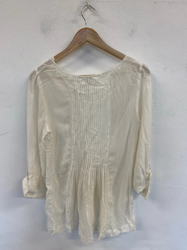 Monsoon Gorgeous Cream Tunic Top UK 12 LW005