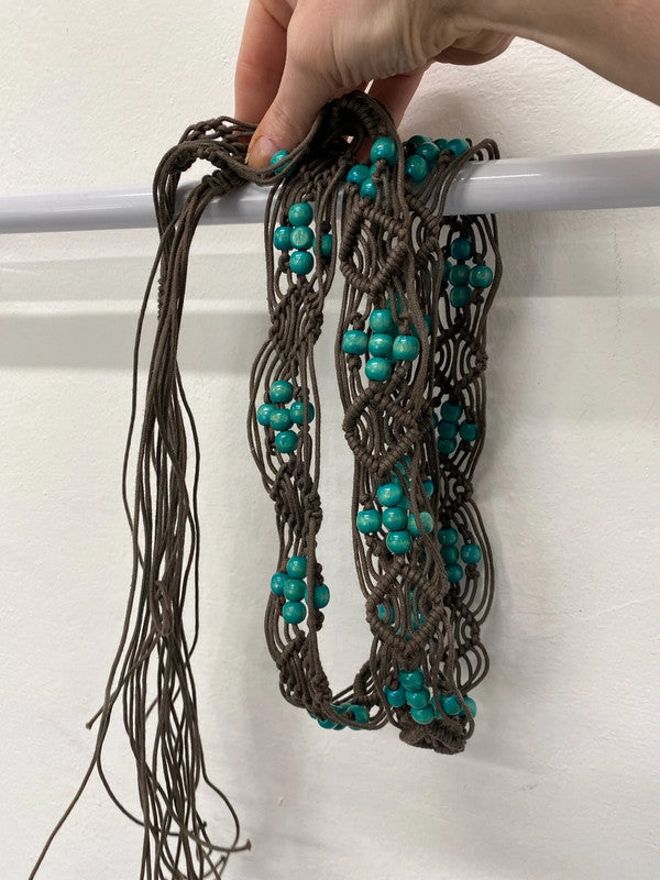 Fabulous Y2K boho belt teal accents Uk Xxxl 56” NC001