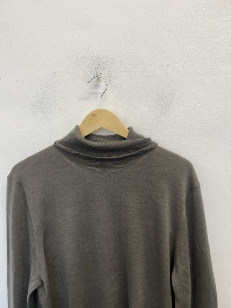 Lovely M&s Autograph Roll Neck Grey Merino Wool Jumper UK L CN001