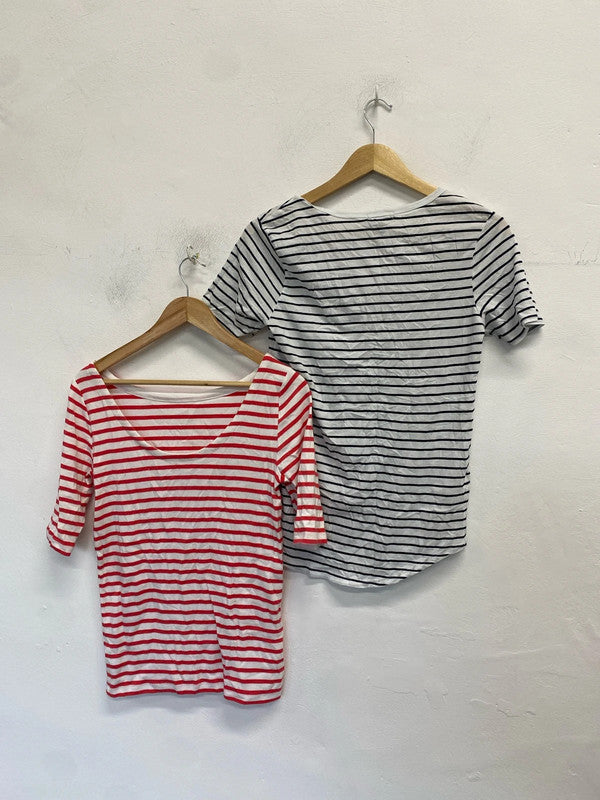 Lovely stunning casual duo of tops striped gap mango UK M/L NN001 #3