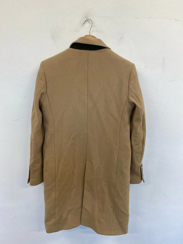 Zara Stylish Tan Overcoat Size S JM005