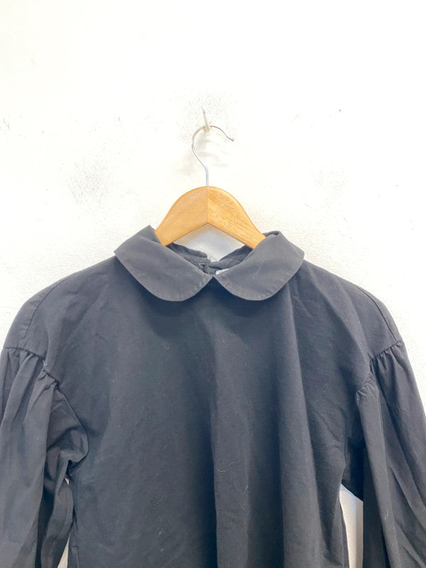 Lovely Zara black blouse with collar cuffed sleeved UK M JB001