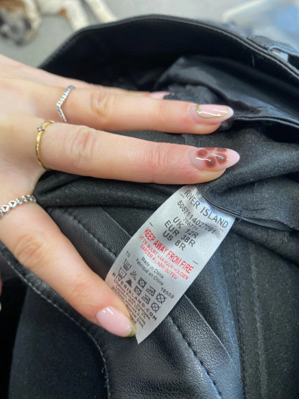 Lovely river island faux leather trouser UK 12 HS001