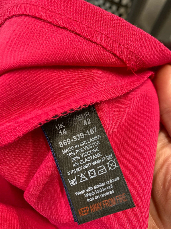 Fabulous Next Petite cerise pink dress Uk14 new party event FR001