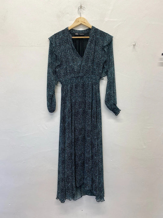 Fab Zara Ditsy Midi dress floaty romantic Dress UkS JM005
