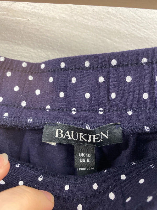 Baukjen Preppy Navy & White Polkadot Mini Skirt UK 10 SN002