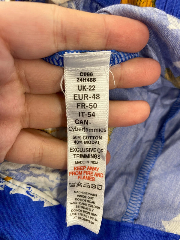 Cyberjammies Fabulous Sierra Blue Tropical Pyjamas UK 22 LK006