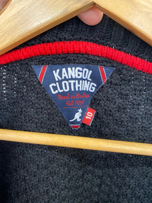 Lovely kangol cable knit cardigan black slouchy 10 JR001