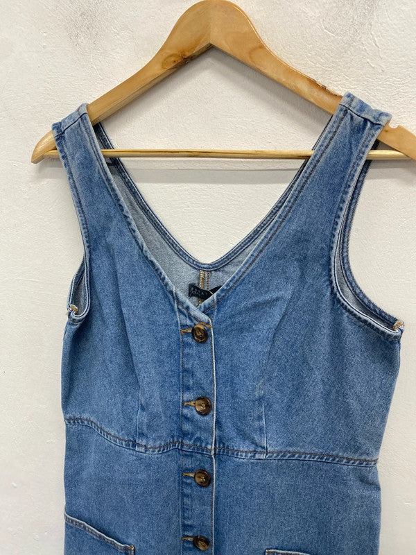 Lovely papaya denim dress pinafore UK 12 AO001
