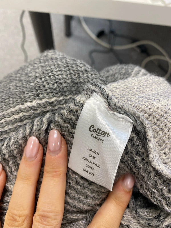 Lovely cotton trades grey shawl cosy one size JW002