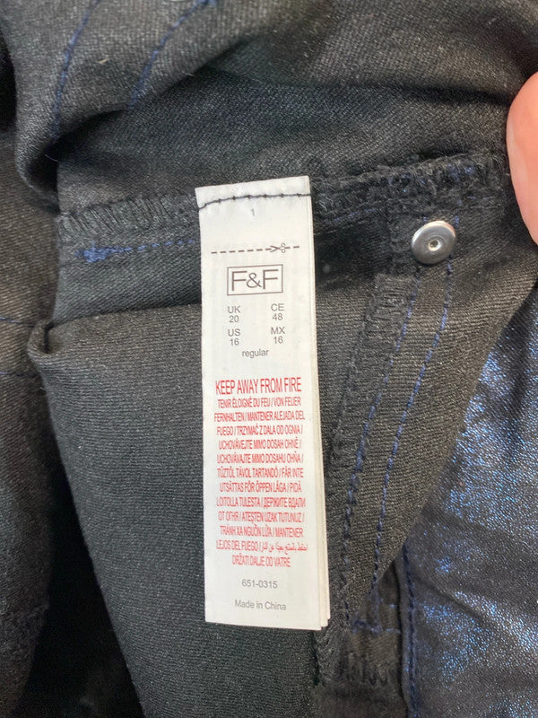 Fabulous duo of leggings sparkly blue & Khaki Uk20 #8 YM001