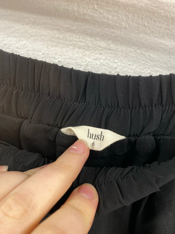 Hush Elegant Black Chiffon Midi Skirt UK 6 SN002