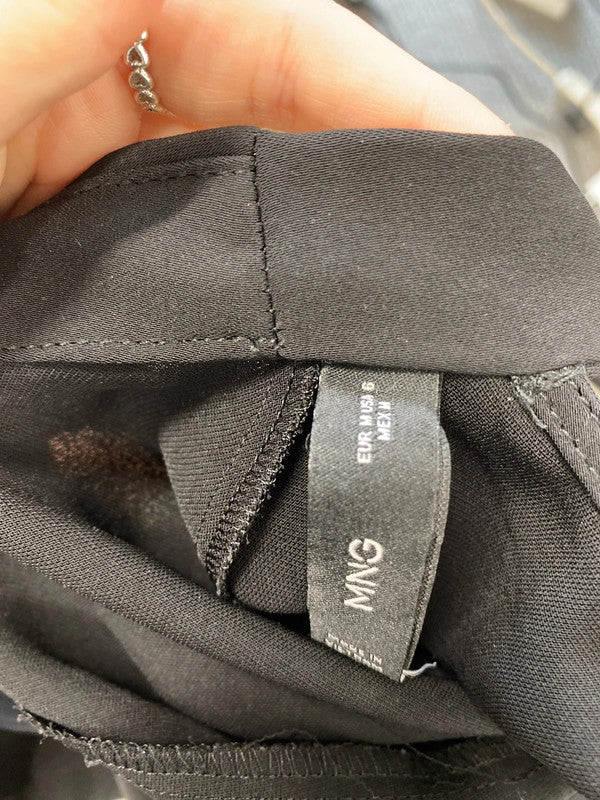 Stunning mango black midi dress with tie back UK M GJ001