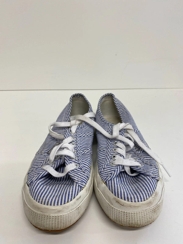 Fabulous Superga stiped blue & white deck shoe trainer UK6 NN001