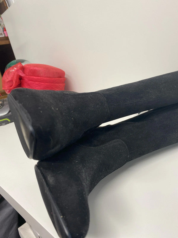 Stunning C’m Paris over the knee faux suede black boots Uk7 KM005