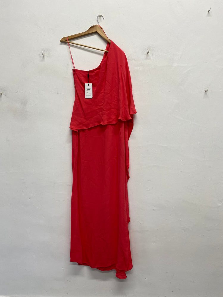 Fabulous Reiss Jordan Coral Cape Maxi dress Uk12 SS002