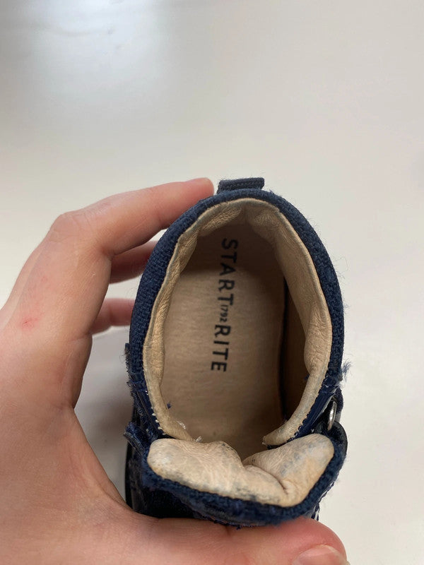 Start-Rite Adorable Navy Patent Flower Leather Shoes Size 4 KM004