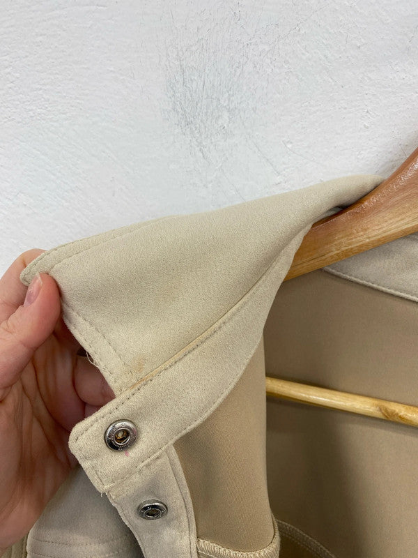 Reserved Trendy Cream Faux Suede Shacket Size L PJ001